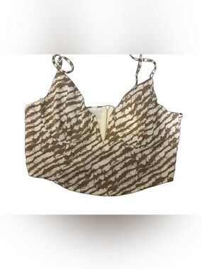 Women’s West of Melrose Brown Striped Cropped Bustier Top